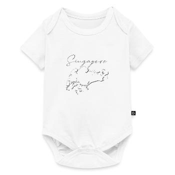 Carte de Singapour comme contour EN - Body à manches courtes Premium Bébé - blanc - Devant