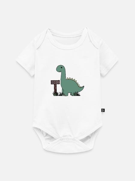 Dino Ben - Baby Premium Kurzarmbody - Weiß