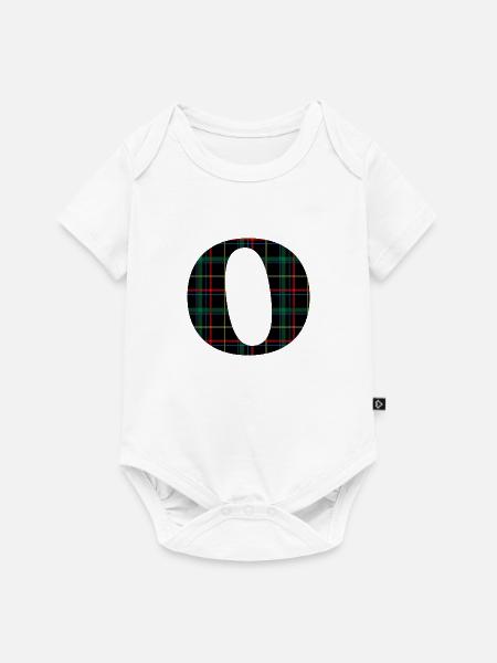 Monogramm o schottischer Tartan - Baby Premium Kurzarmbody - Weiß