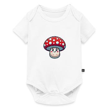 pilz cartoon - Baby Premium Kurzarmbody - Weiß - Vorne