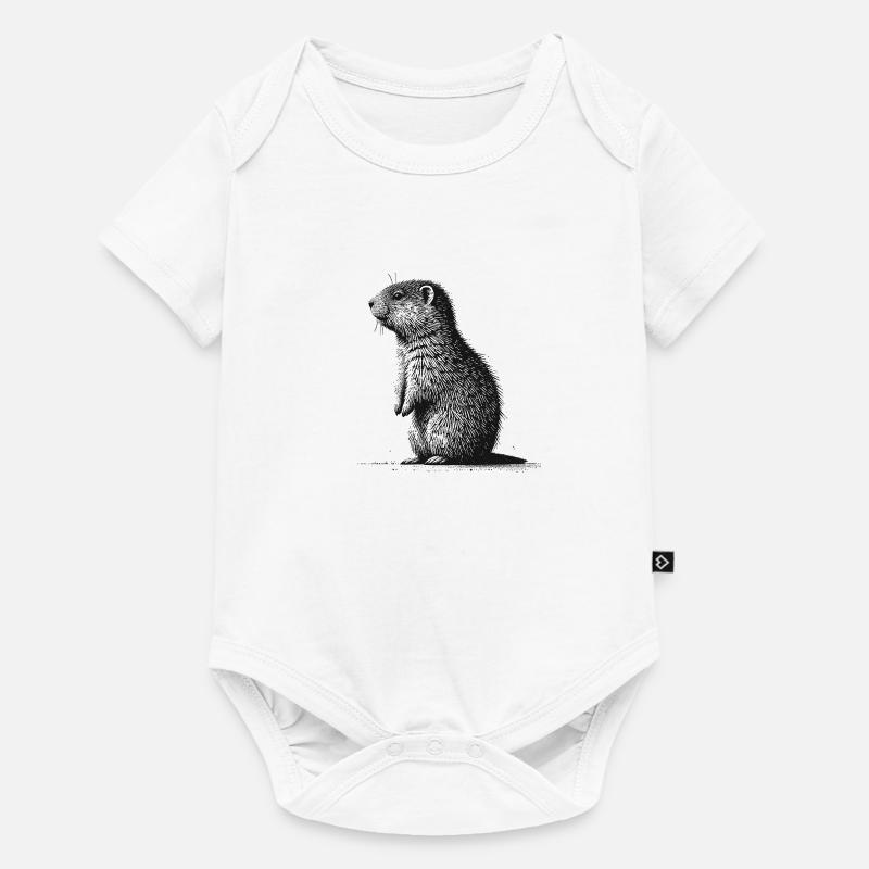 Marmotte - Body à manches courtes Premium Bébé - blanc