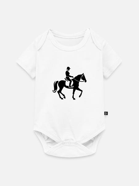 Reiter Pferd Reiter - Baby Premium Kurzarmbody - Weiß