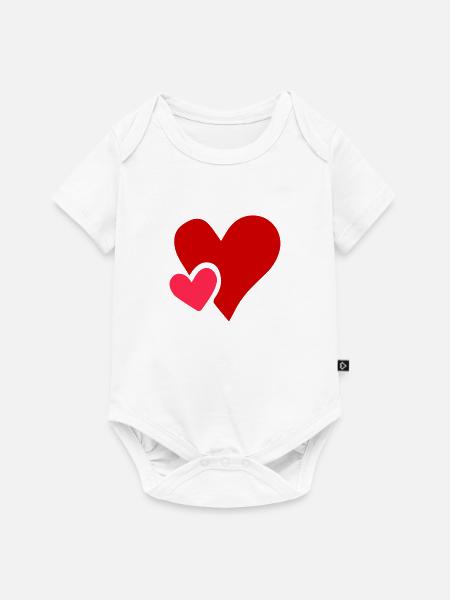 herzen - Baby Premium Kurzarmbody - Weiß