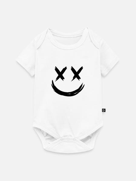 Smile mit x Augen - Baby Premium Kurzarmbody - Weiß