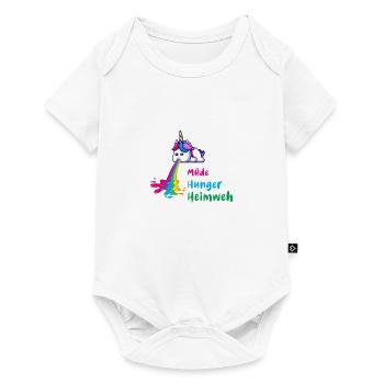 kotzendes Einhorn, unicorn,müde, hunger, einhorn - Baby Premium Kurzarmbody - Weiß - Vorne