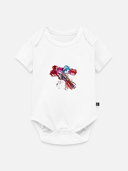 blumen,abstrakt,floral, graffiti,malerei, blume - Baby Premium Kurzarmbody - Weiß