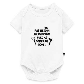 Pas besoin de cheveux avec ce corp de rêve - Body à manches courtes Premium Bébé - blanc - Devant
