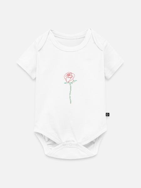 Rose Blume - Baby Premium Kurzarmbody - Weiß