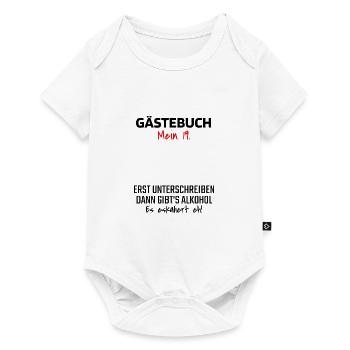 Gästebuch 19. Geburtstag Gästeliste 19 Jahre Shirt - Baby Premium Kurzarmbody - Weiß - Vorne
