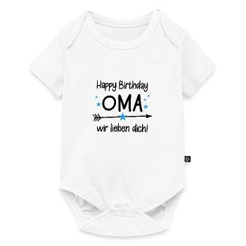 Happy Birthday Oma / Oma Geburtstag - Baby Premium Kurzarmbody - Weiß - Vorne