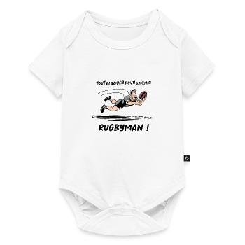 TOUT PLAQUER POUR DEVENIR RUGBYMAN ! (rugby) - Body à manches courtes Premium Bébé - blanc - Devant