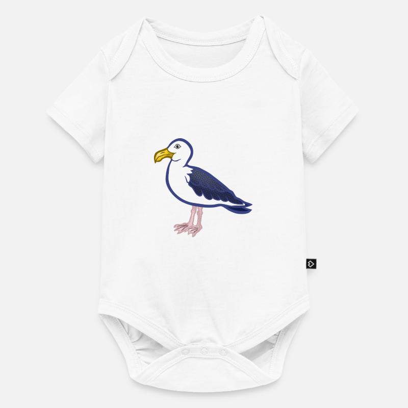 Möwe - Baby Premium Kurzarmbody - Weiß