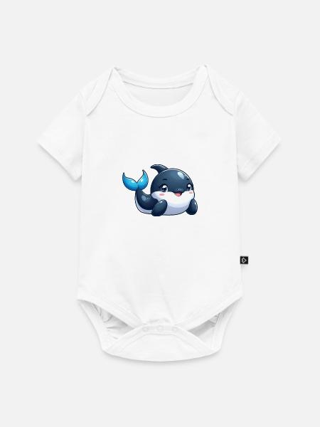 Orca 2 - Baby Premium Kurzarmbody - Weiß