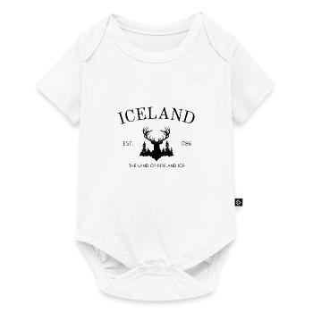 Reykjavik - Islande - Atlantique Nord - Cadeau gratuit - Body à manches courtes Premium Bébé - blanc - Devant