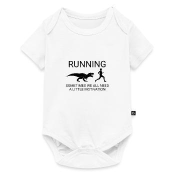 Conception de dinosaures running - Body à manches courtes Premium Bébé - blanc - Devant