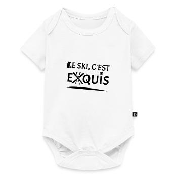 LE SKI, C'EST EXQUIS ! (montagne, hiver)flex - Body à manches courtes Premium Bébé - blanc - Devant