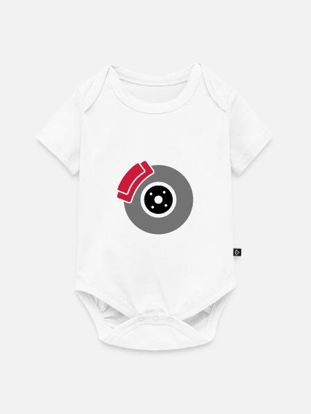 Scheibenbremse mit Bremssattel - Baby Premium Kurzarmbody - Weiß