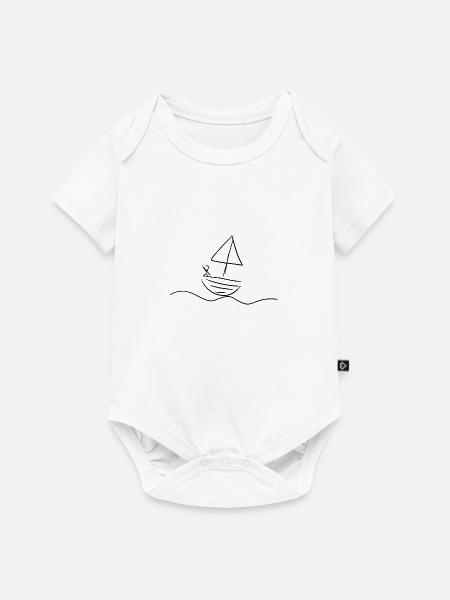 Boot Wasser - Baby Premium Kurzarmbody - Weiß