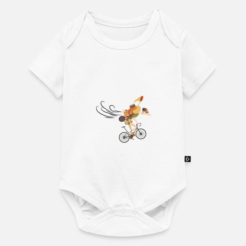 "windschnittig" - Baby Premium Kurzarmbody - Weiß