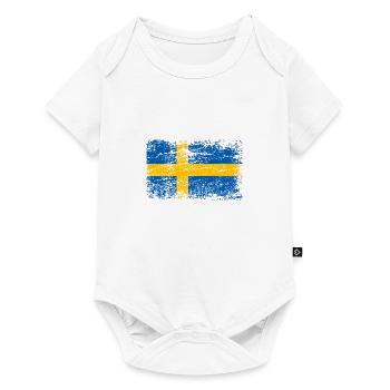 Drapeau de la Suède utilisé look Malmo - Body à manches courtes Premium Bébé - blanc - Devant