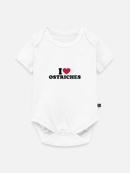 Strauß - Baby Premium Kurzarmbody - Weiß