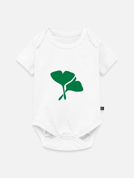 Ginko Heilpflanze - Baby Premium Kurzarmbody - Weiß