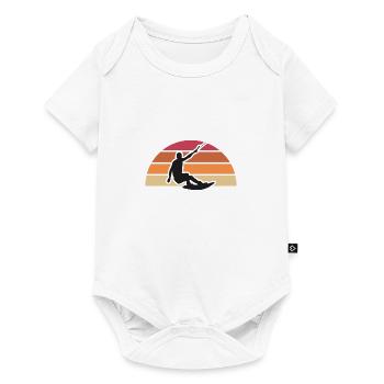 vintage rétro wakeboard silhouette motif - Body à manches courtes Premium Bébé - blanc - Devant