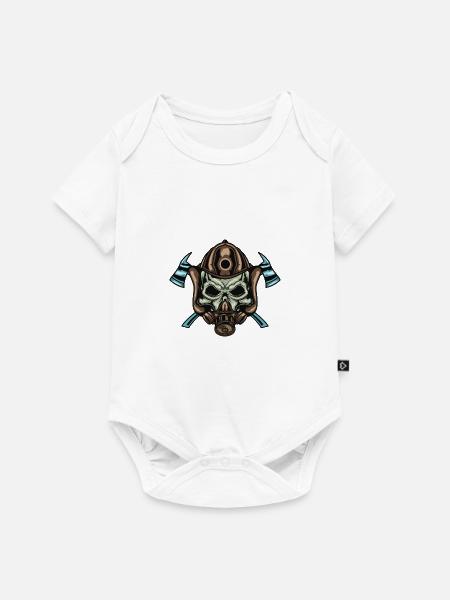 Firefighter Totenkopf - Baby Premium Kurzarmbody - Weiß