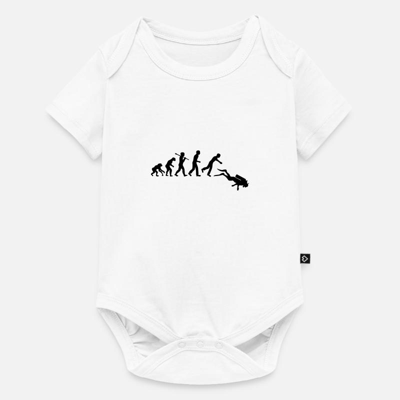 evolution des Menschen Tauchen - Baby Premium Kurzarmbody - Weiß