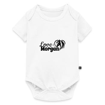 Morgan Love Herz Pferdekopf - Baby Premium Kurzarmbody - Weiß - Vorne