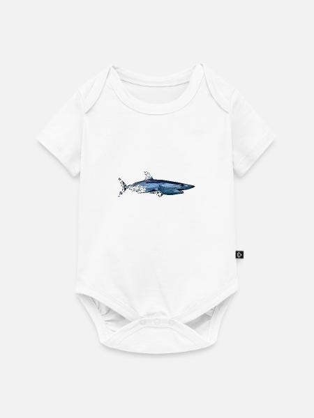 Hai | Low Poly - Baby Premium Kurzarmbody - Weiß