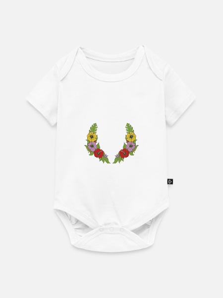 Blumenkranz - Baby Premium Kurzarmbody - Weiß