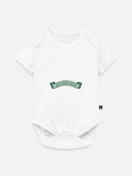 Santa Monica Beach Banner - Baby Premium Kurzarmbody - Weiß