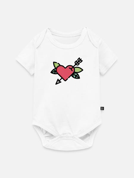 Herz mit Pfeil Geschenk Idee - Baby Premium Kurzarmbody - Weiß