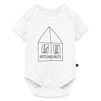 Lustige Hasen im Häuschen - Baby Premium Kurzarmbody - Weiß - Vorne