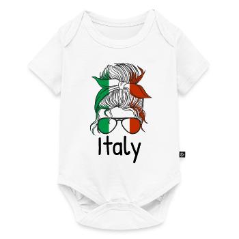 Italie Flag Lunettes de soleil Drapeau italien - Body à manches courtes Premium Bébé - blanc - Devant