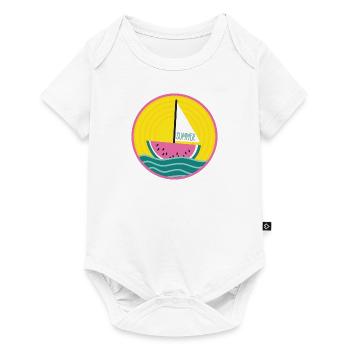 Summer sailboat watermelon - Baby Premium short-sleeve bodysuit - white - Front