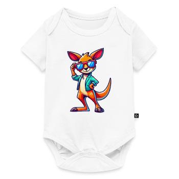 Lunettes de soleil Kangaroo Comic - Body à manches courtes Premium Bébé - blanc - Devant