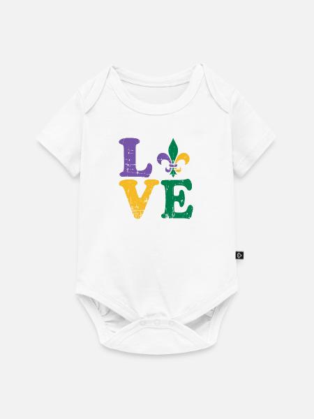Mardi Gras - Baby Premium Kurzarmbody - Weiß