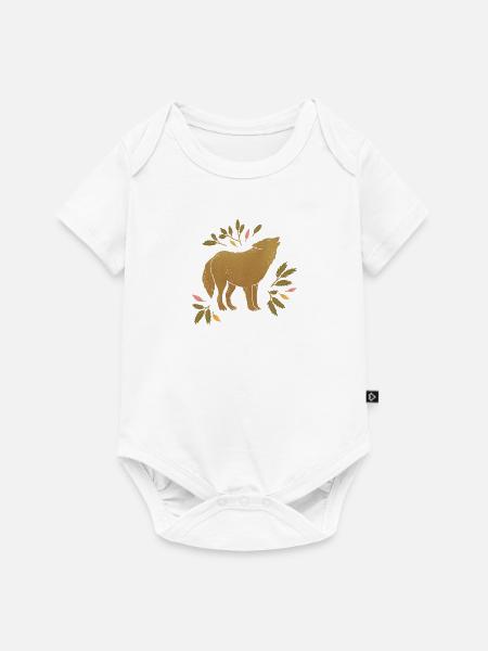 Wilde Tiere - Wolf - Baby Premium Kurzarmbody - Weiß
