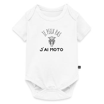 JE PEUX PAS JAI MOTO idée cadeau et tshirt - Body à manches courtes Premium Bébé - blanc - Devant