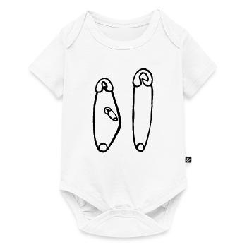 Épingles de sécurité grossesse - Body à manches courtes Premium Bébé - blanc - Devant