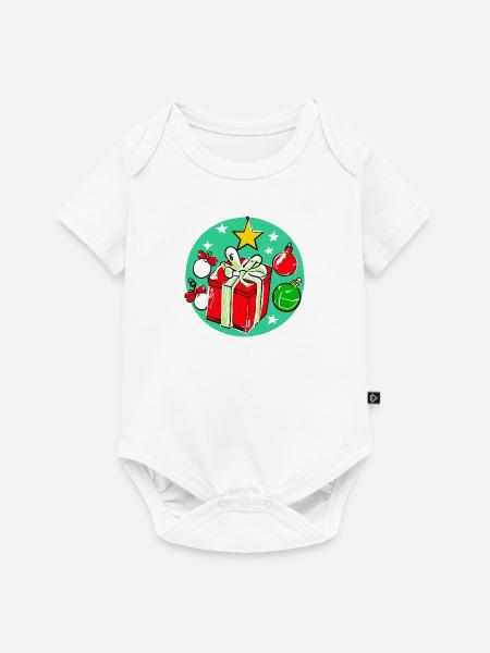 Weihnachtsgeschenkbox & Dekorationen - Baby Premium Kurzarmbody - Weiß