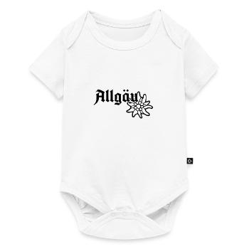 Allgäu Schriftzug mit Edelweiß - Allgäuer Design - Baby Premium Kurzarmbody - Weiß - Vorne
