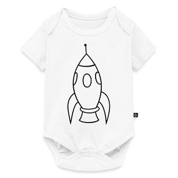 Rakete - Baby Premium Kurzarmbody - Weiß - Vorne