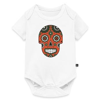 Retro Sugar Skull (Totenkopf) - Baby Premium Kurzarmbody - Weiß - Vorne