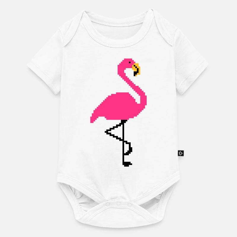 Flamingo PIxel Art - Body à manches courtes Premium Bébé - blanc