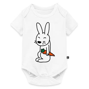 bunny_with_carrot - Baby Premium Kurzarmbody - Weiß - Vorne