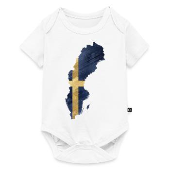 SCHWEDEN MAP FLAGGE - Baby Premium Kurzarmbody - Weiß - Vorne