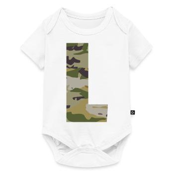 Camouflage letter L - Baby Premium short-sleeve bodysuit - white - Front